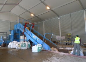 Aganto's versatile temporary building used for effective waste management